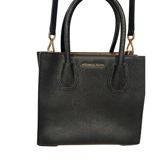 Michael Kors Small Leather Black Jet Set Tote Crossbody Bag Gold Hardware - Picture 2 of 10